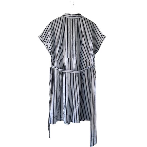 Talbots Nautical Stripe Fit & Flare Dress Knee-Length Blue White Women Size 16WP - Picture 3 of 9